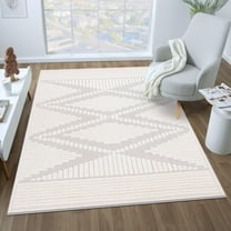 Luxe Weavers Moroccan Diamond Cream 6x9 Farmhouse Area Rug