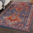 thumbnail image 1 of Luxe Weavers Moroccan Floral Blue 8x10 Area Rug, Stain-Resistant Carpet, 1 of 6
