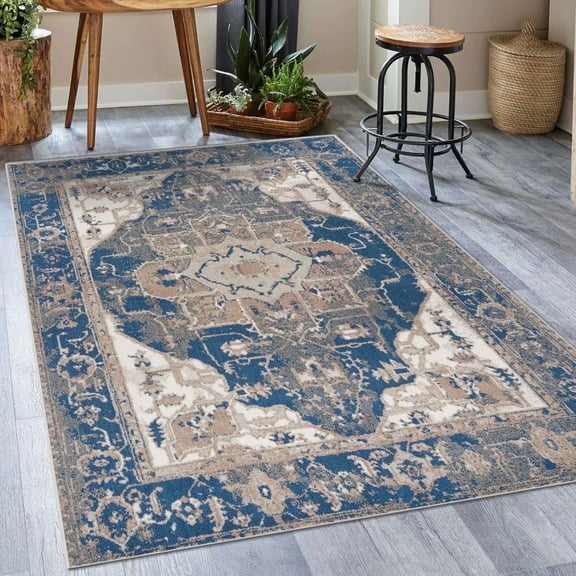 Luxe Weavers Moroccan Ivory 8x10 Floral Area Rug, Bohemian Living Room Rug