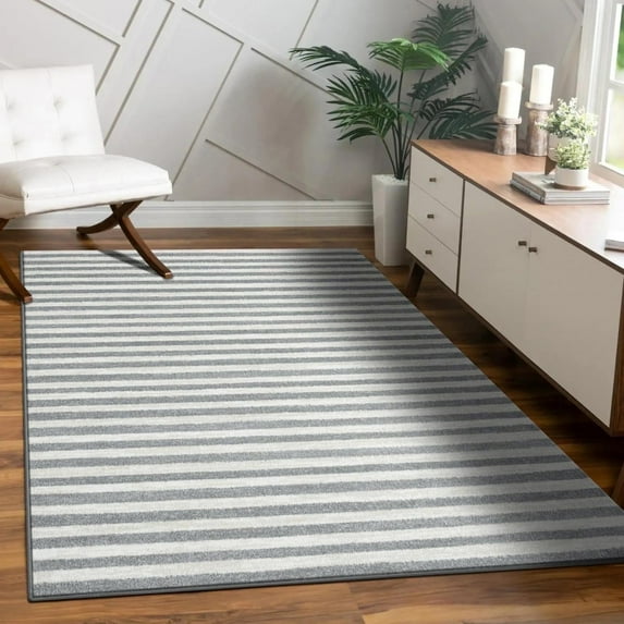Luxe Weavers Moroccan Lines Area Rug Gray 6x9, Easy Clean Modern Home Décor Rug