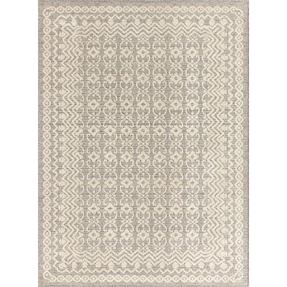 Luxe Weavers Moroccan Trellis Beige 4x6 Area Rug, Modern Floral Carpet