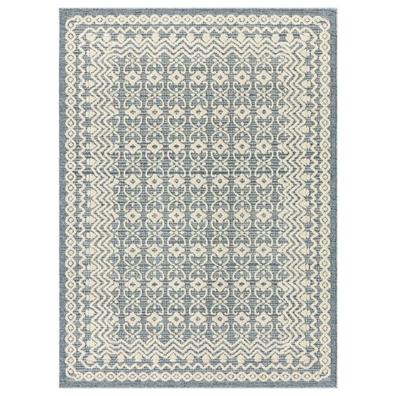Luxe Weavers Moroccan Trellis Blue 5x7 Area Rug, Modern Floral Carpet