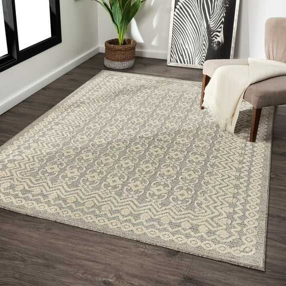 Luxe Weavers Moroccan Trellis Brown 8x10 Area Rug, Modern Floral Carpet