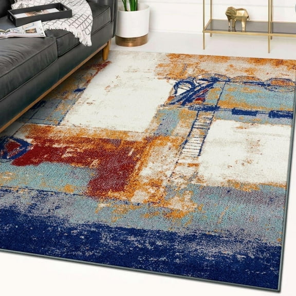 Luxe Weavers Multicolor 8x10 Modern Art Area Rug, Machine-Made Indoor Carpet