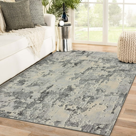 Luxe Weavers New Castle Gray 5x7 Abstract Area Rug