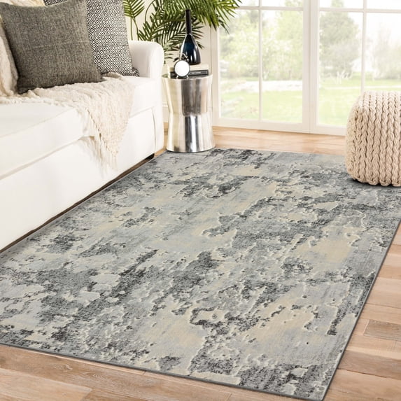 Luxe Weavers New Castle Gray 8x10 Abstract Area Rug