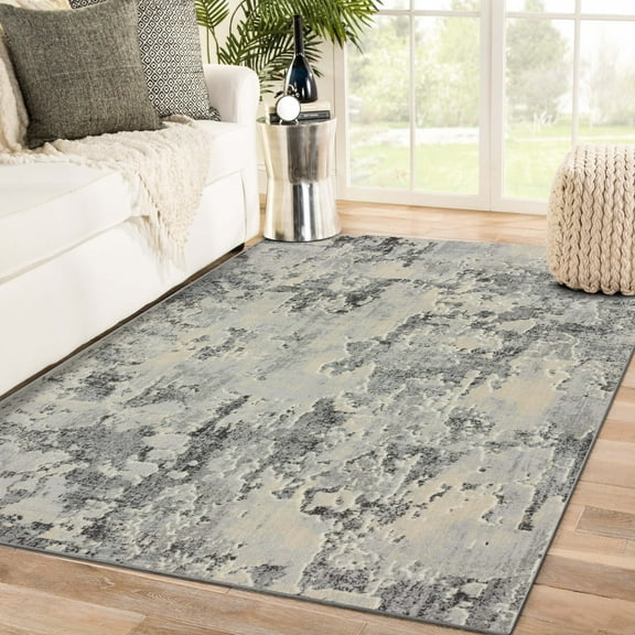 Luxe Weavers New Castle Gray 8x10 Abstract Area Rug