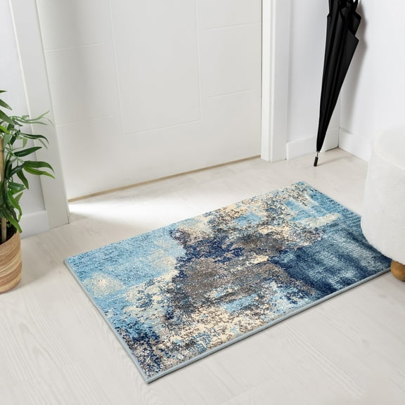 Luxe Weavers Nuvola 8722 Abstract Area Rug Blue 2x3