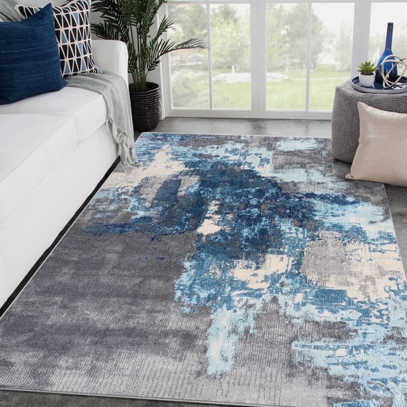 Luxe Weavers Nuvola 8722 Abstract Area Rug Gray 5x7