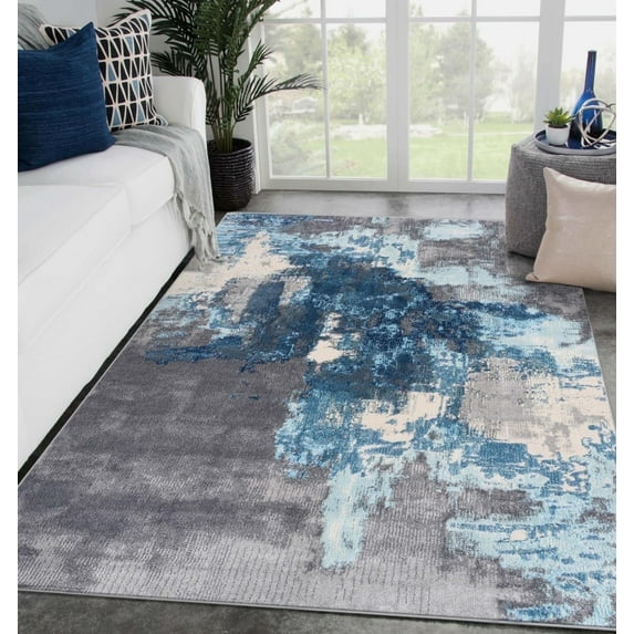 Luxe Weavers Nuvola 8722 Abstract Area Rug Gray 6x9