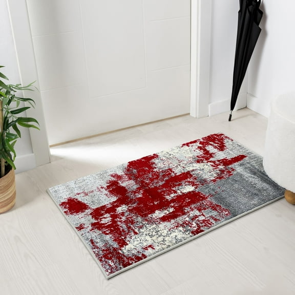Luxe Weavers Nuvola 8722 Abstract Area Rug Red 2x3