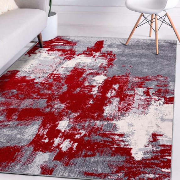 Luxe Weavers Nuvola 8722 Abstract Area Rug Red 9x12