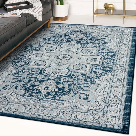 Luxe Weavers Olimpia Collection 5940 Ivory 8x10 Oriental Floral Area Rug