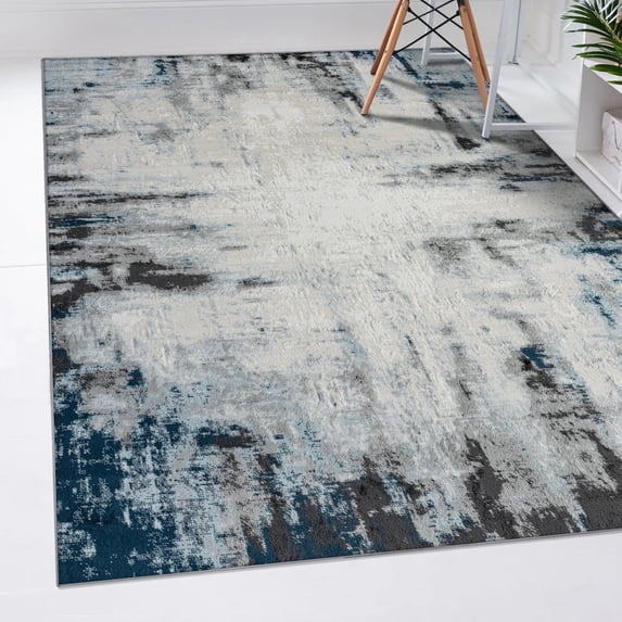 Luxe Weavers Olimpia Collection 5956 Blue 5x7 Modern Abstract Area Rug