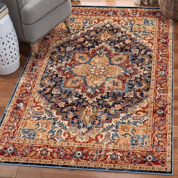 Luxe Weavers Oriental Blue 5x7 Area Rug, Non-Shedding Moroccan Style Carpet