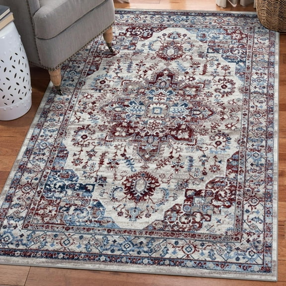 Luxe Weavers Oriental Cream 5x7 Area Rug, Indoor Carpet