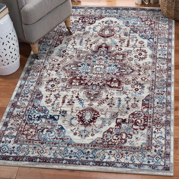 Luxe Weavers Oriental Cream 8x10 Area Rug, Indoor Carpet
