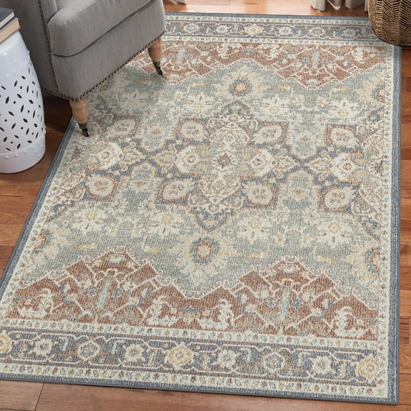 Luxe Weavers Oriental Floral Cream 8x10 Area Rug, Indoor Carpet