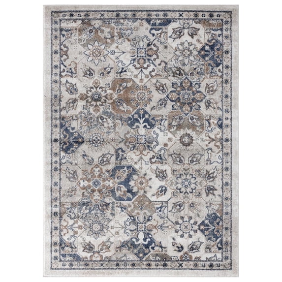 Luxe Weavers Oriental Ivory 8x10 Area Rug Off-White Floral Carpet
