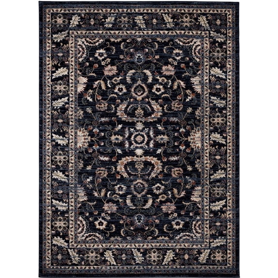 Luxe Weavers Oriental Navy 5x7 Area Rug Non-Shedding Floral Carpet