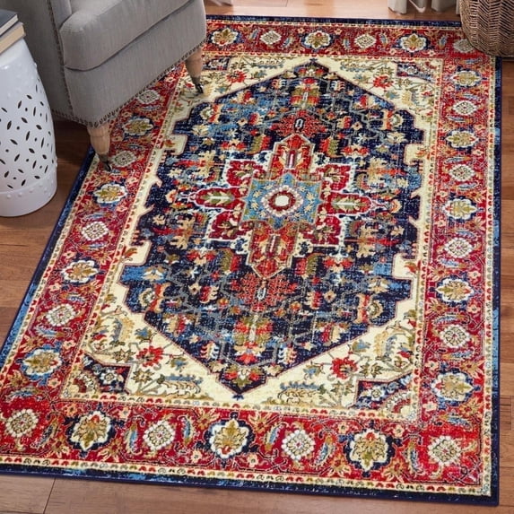 Luxe Weavers Oriental Patterned Navy 5x7 Area Rug, Indoor Carpet