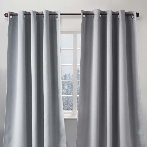 Luxe Weavers Pair of Window Panels Grey 100% Blackout Curtains 95" Length for Bedrooms, Energy Efficient Drapes