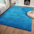 thumbnail image 1 of Luxe Weavers Plush Collection Thick Turquoise Fluffy Shag Area Rug 5x7, 1 of 7