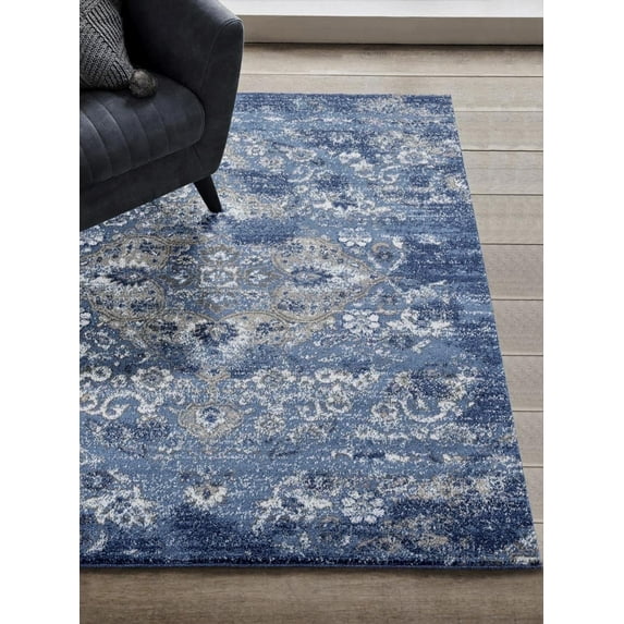 Luxe Weavers Porya Collection Blue 5x7 Floral Oriental Area Rug