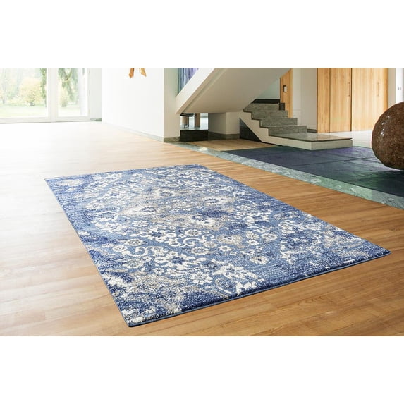 Luxe Weavers Porya Collection Blue 8x10 Abstract Area Rug