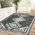 thumbnail image 1 of Luxe Weavers South Western Fringe Geometric Black 6x9 Area Rug for Living Rooms, 1 of 8