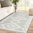 thumbnail image 1 of Luxe Weavers South Western Geometric Fringe Gray 6x9 Area Rug, Indoor Carpet, 1 of 8