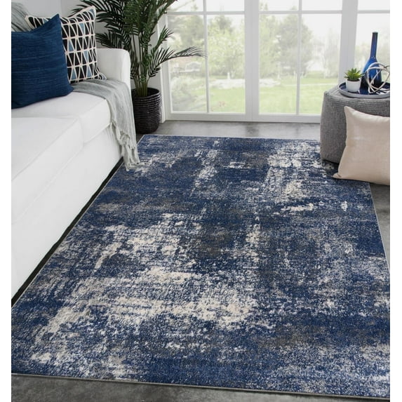 Luxe Weavers Towerhill Modern Abstract Area Rug Blue 8x10 Size
