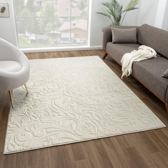 Luxe Weavers Traditional Floral Cream 6x9 Area Rug, French Country Carpet