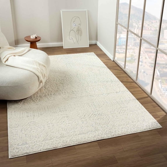 Luxe Weavers Traditional Tribal Cream 8x10 Area Rug, Medium Pile Carpet