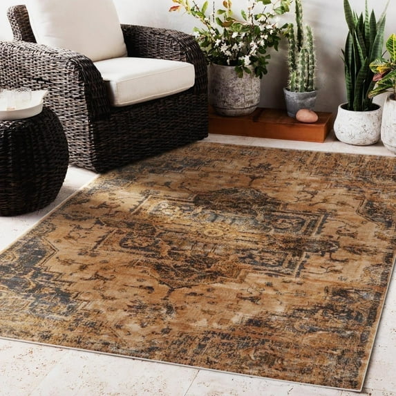 Luxe Weavers Traditional Vintage Oriental Silver 5x7 Area Rug