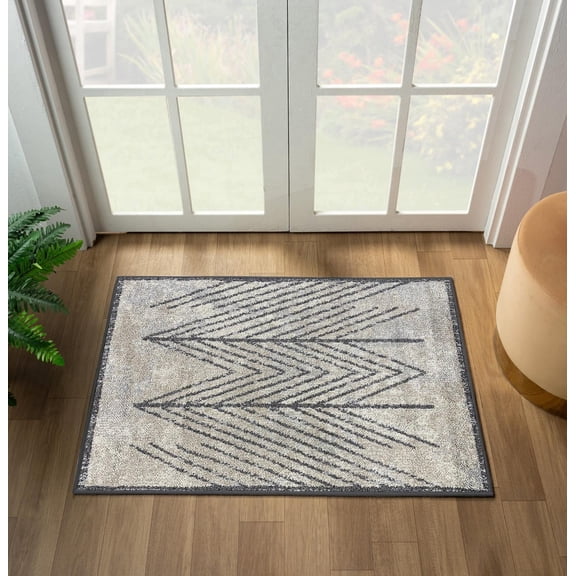 Luxe Weavers Tribal Geometric Gray 2x3 Area Rug, Stain Resistant Carpet