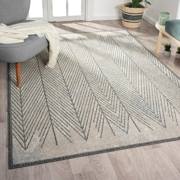 Luxe Weavers Tribal Geometric Gray 9x12 Area Rug, Stain Resistant Carpet