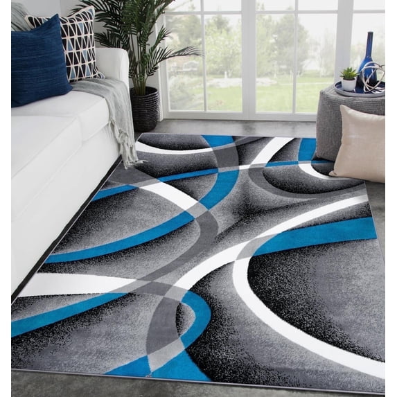 Luxe Weavers Turquoise Modern Abstract Area Rug 6x9 Geometric Living Room Carpet