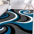 thumbnail image 1 of Luxe Weavers Turquoise Swirls Modern Abstract Area Rug 4x5, 1 of 9