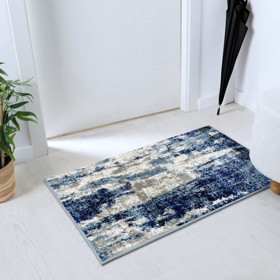 Luxe Weavers Victoria Collection 9084 Light Blue 2x3 Abstract Area Rug