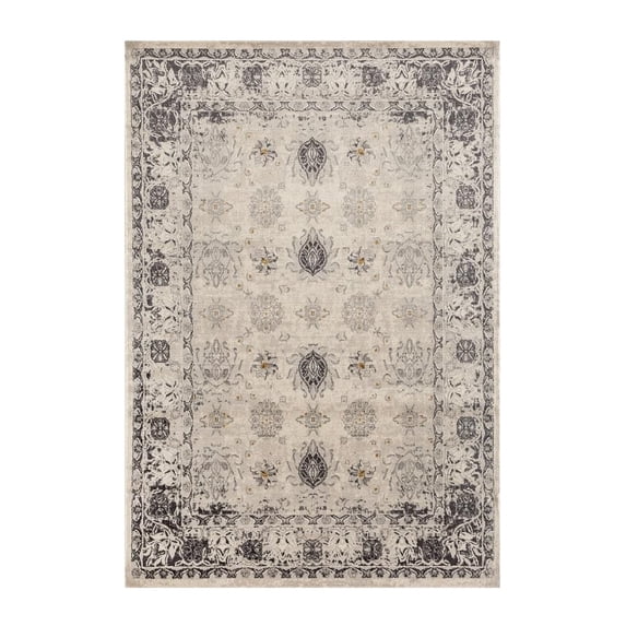 Luxe Weavers Vintage Floral Gray 8x10 Area Rug, Stain Resistant Modern Rug