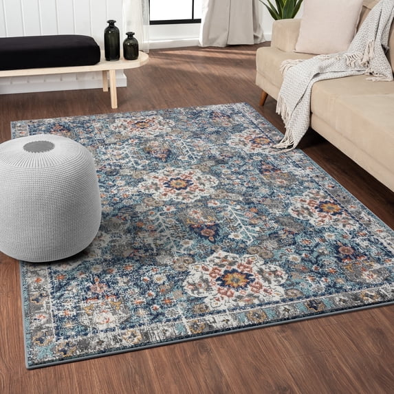 Luxe Weavers Vintage Oriental Medallion Blue 5x7 Area rug, Indoor Carpet