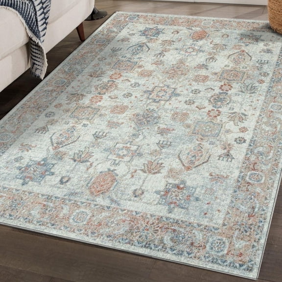 Luxe Weavers Western Geometric Ivory 8x10 Area Rug for Bedrooms