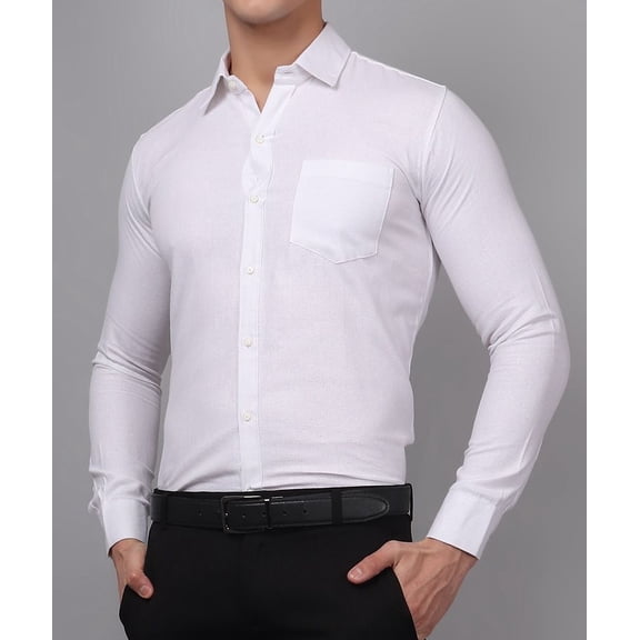 Luxe White Men's Shirt | 100% Cotton