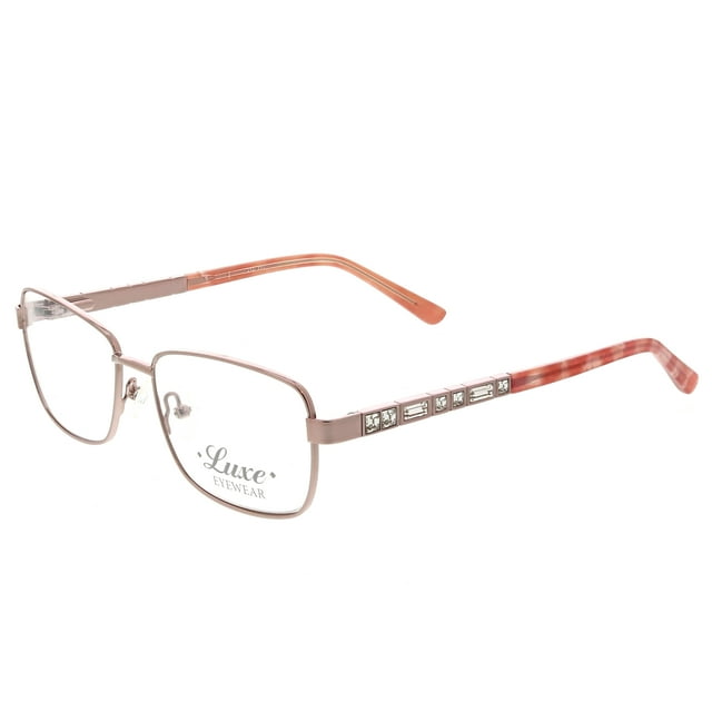 Luxe Women's Square Eyeglasses, WLO454, Shiny Blush, 5316135