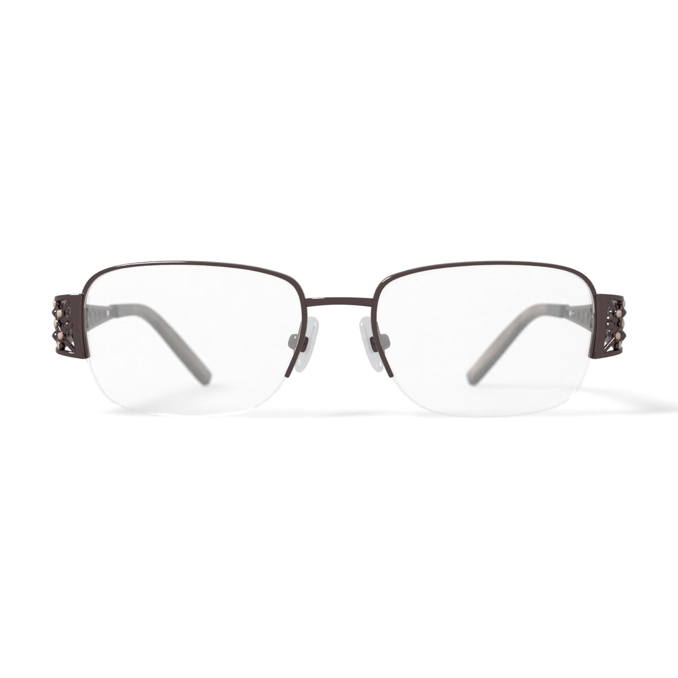 Luxe Women's WLO320 Square Square Prescription Eyeglasses with Case, Brown