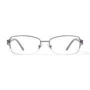 Luxe Womens WLO453 Rectangular Prescription Eyeglasses with Case, Shiny Silver