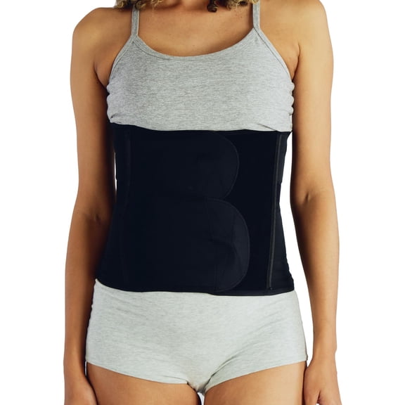 Luxe Wrap - Adjustable Binder with Five Levels of Targeted Compression for - Supports Core and After C-Section or Birth - Black, X-Large