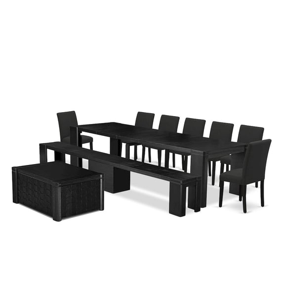 Luxe by East West Furniture 10-piece Modern Dining Room Table Set a Rectangular Dining Table
