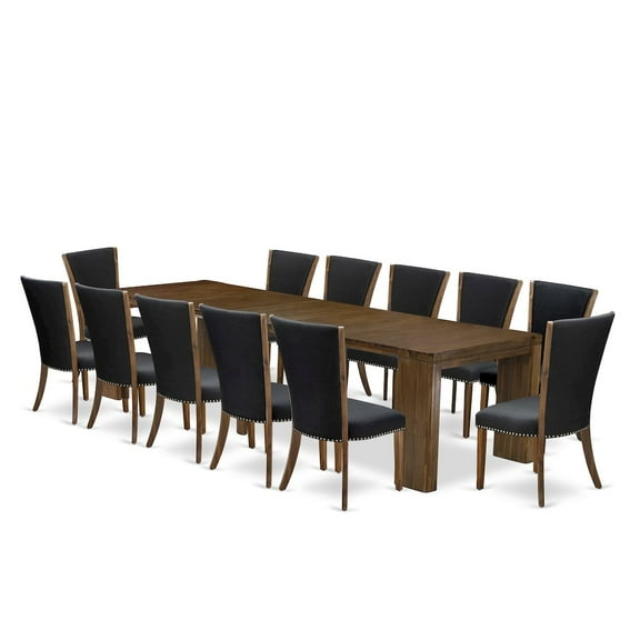 Luxe by East West Furniture 13 Pieces Extendable Dining Set Includes a Rectangle Kitchen Table